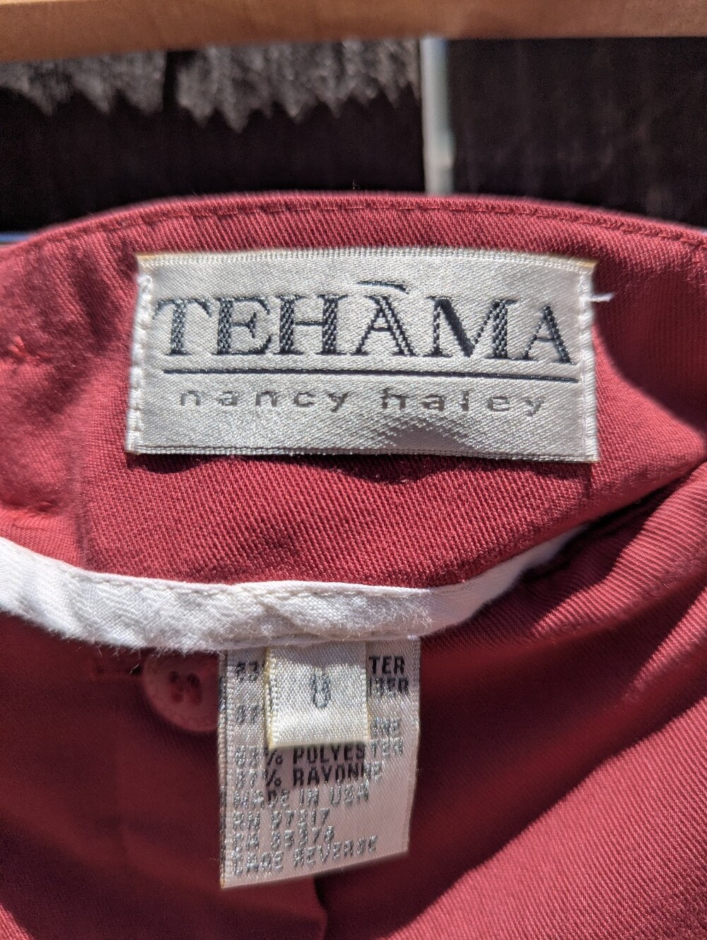 Vintage TEHAMA Rose Red Casual Button-Front Shorts - Picture 4 of 6